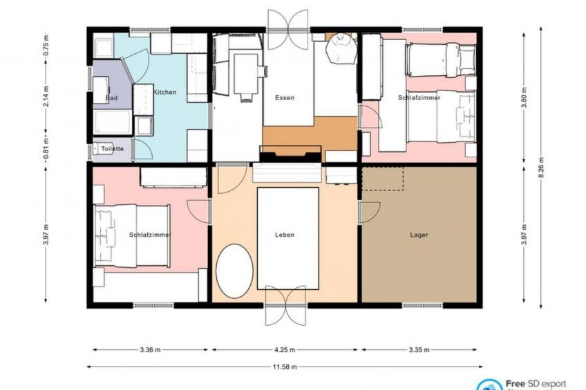 Großes Ferienhaus in Mézos mit Großer Terrasse - foto 16