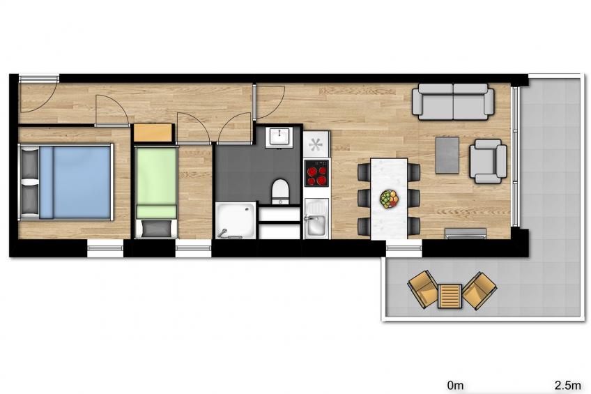 Family suite for 6 people with 2 bedrooms and balcony - foto 6