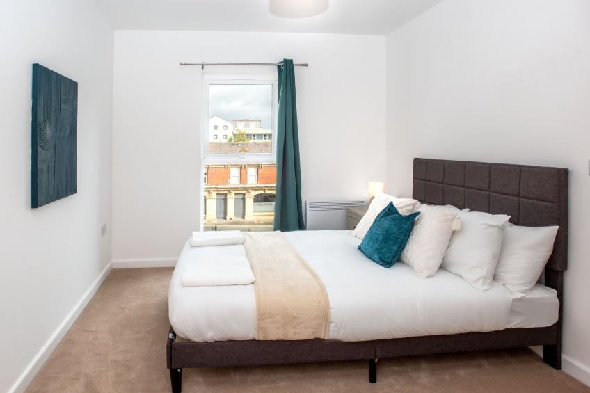 Brandneue, zentrale 2-Zimmer-Wohnung für 6 Gäste