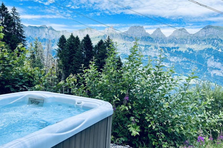 Chalet Wiesehöckli (CharmingStay). 3 Zimmerwohnung Bad/Dusche/Balkon/Aussen-Whi