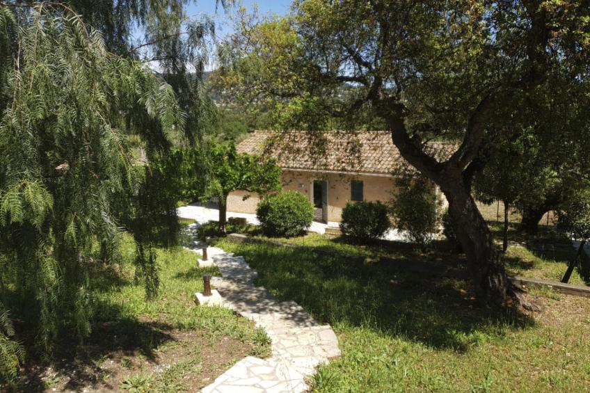 im Herzen der Weinberge, schattige Terrasse umgeben von Grün, Pool