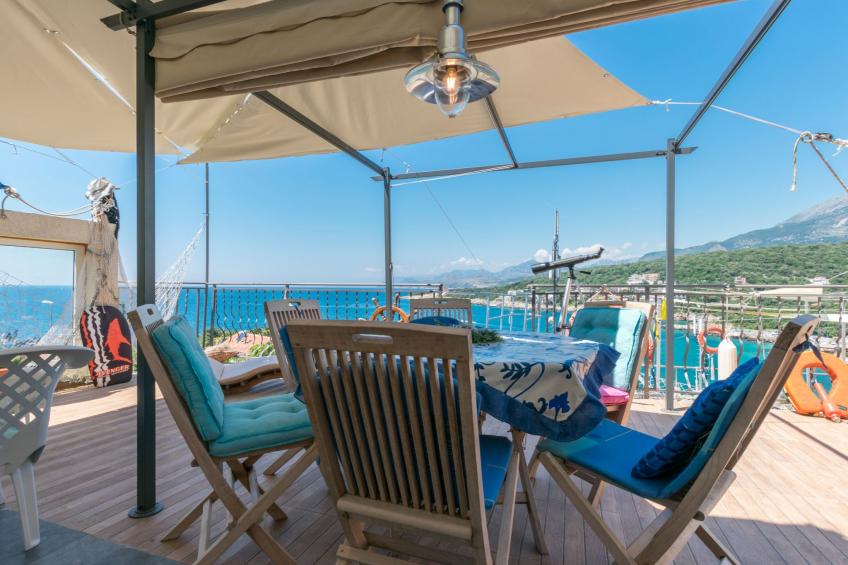 Gemütliche Wohnung mit Meerblick vom Balkon aus