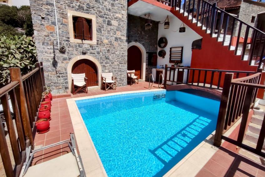 Steinhaus Erato Privater Pool Landschaftliche Kretische Ansichten