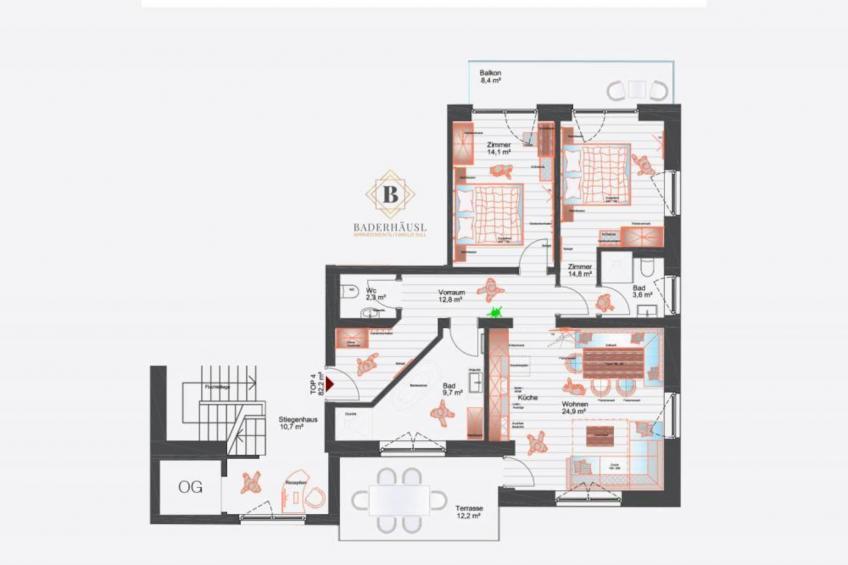 Apartment building Baderhäusl, Bramberg am Wildkogel - Type A - foto 3