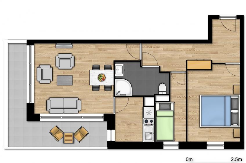 Suite deluxe for 4 people with 2 bedrooms and balcony - foto 9