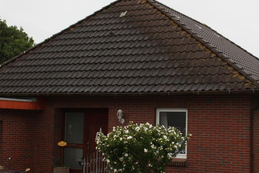 mit kleinem Garten und Grill