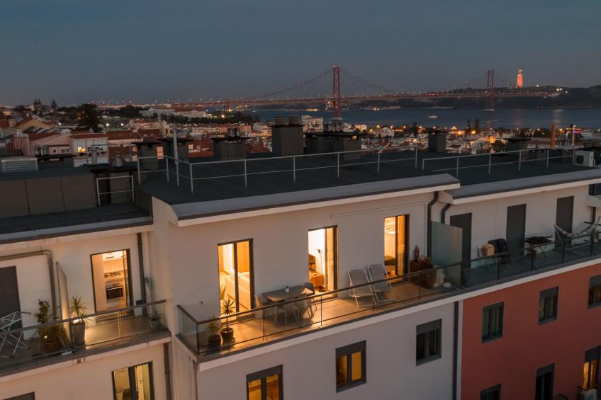 Premium-Wohnung in Ajuda.Belém mit Balkon und Pa