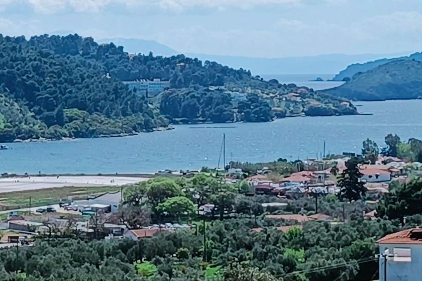 Berge und die ikonische Landebahn des Flughafens Skiathos - foto 15