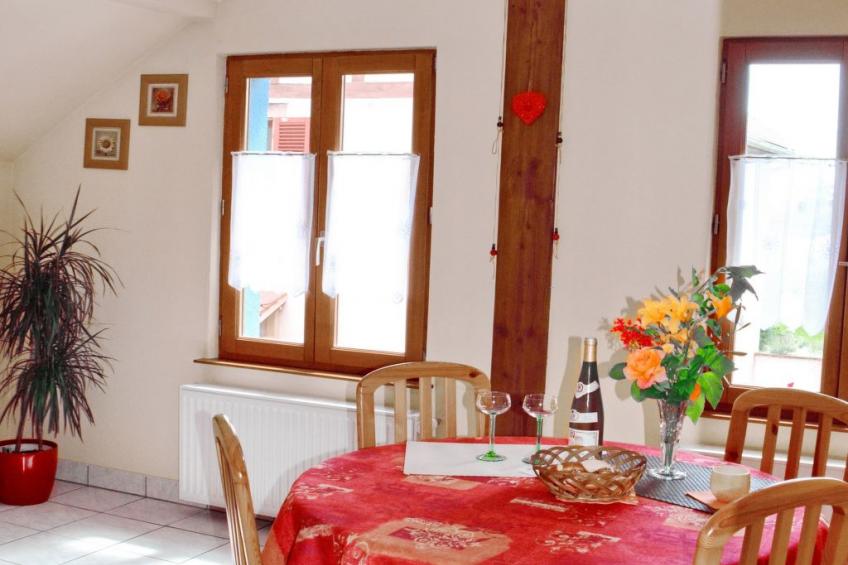 La Maison Bleue im Zentrum des Elsass in Bergheim