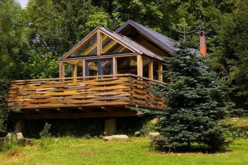 Blockhaus in Gajówka mit Kaminofen